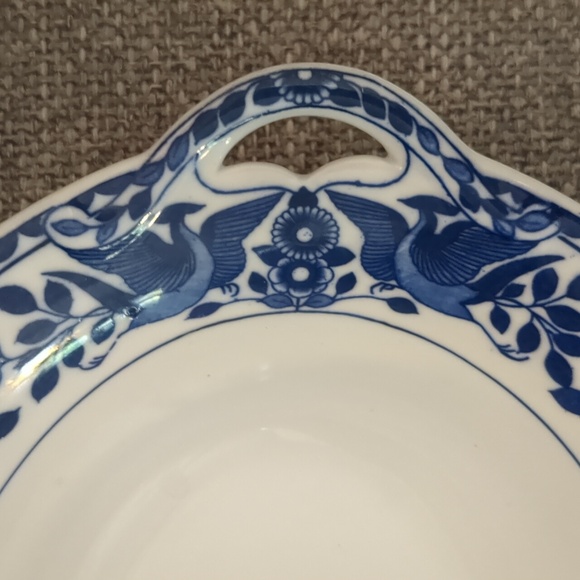 Nippon Royal Sometuke Double Phoenix Oval Serving Dish Vintage - Picture 4 of 8